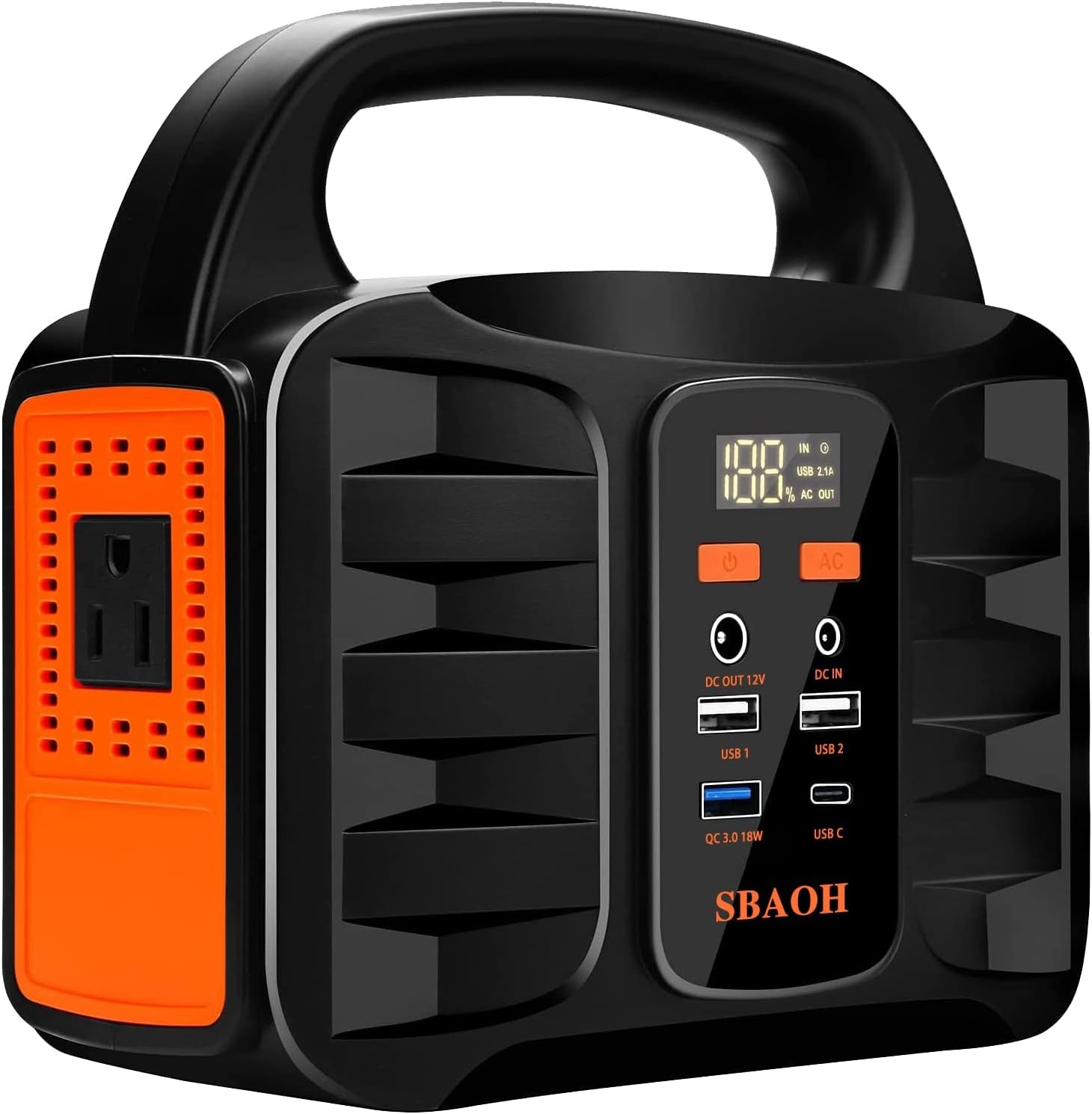 150W Portable Power Station – 155Wh, 42000mAh, AC/DC ports for home backup, camping, RV, and emergencies (black, no solar panel included).
