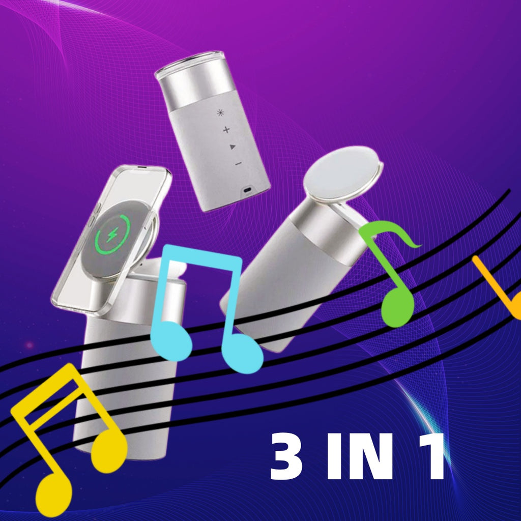 3‑in‑1 Bedside Lamp, Wireless Charger & Bluetooth Speaker