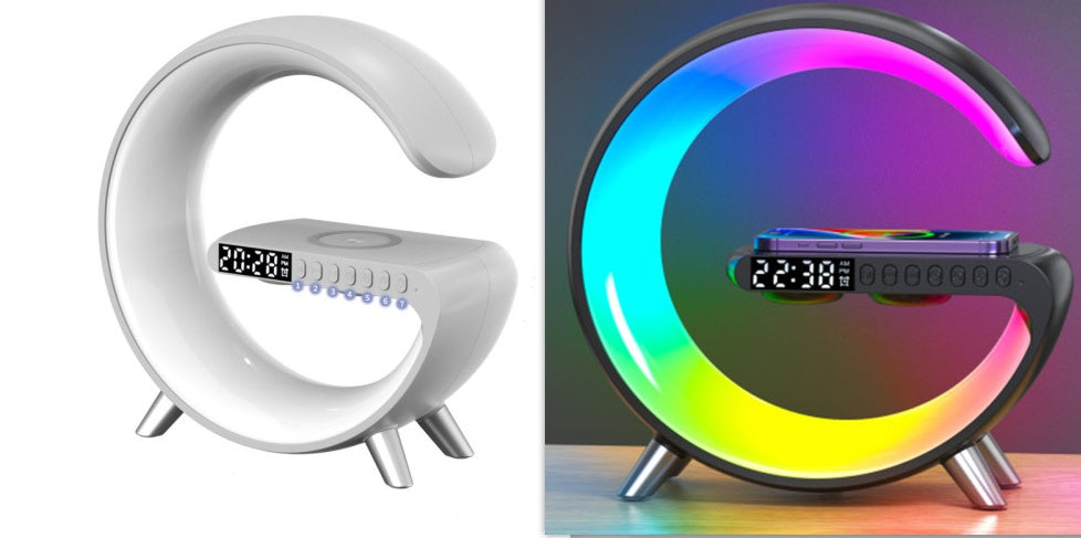 Smart LED Light W/ Built In Wireless Rapid Charger & Bluetooth Speaker