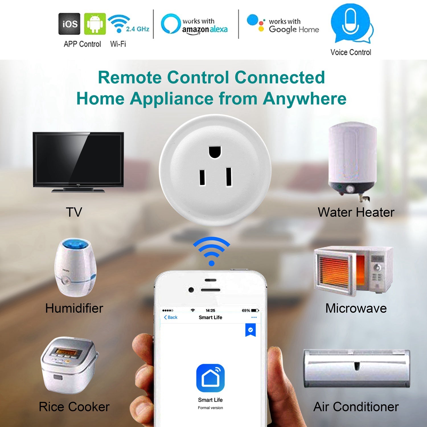Smart Plug ( Works with Alexa, Google Assistant, Etc. )