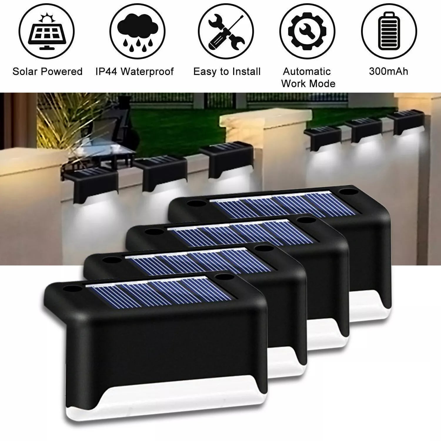 4 LED Deck Lights ( Solar )