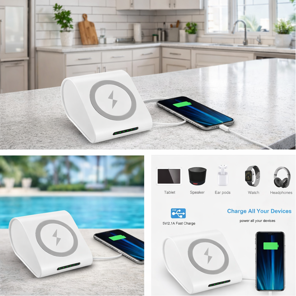 ChargeDock™ 3-in-1 Wireless Power Bank Stand