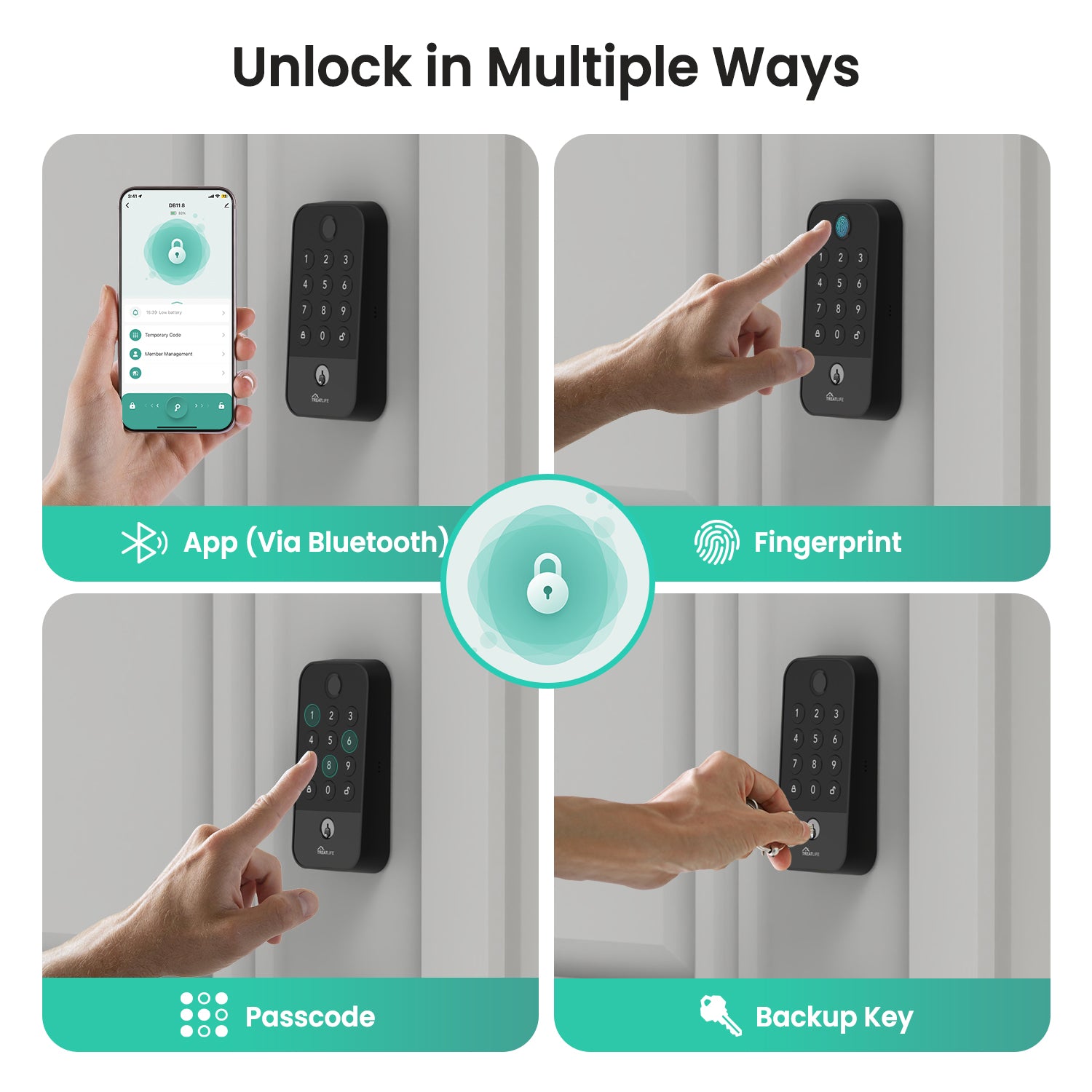 Smart Door Lock W/ Fingerprint, Keypad & Code Entry