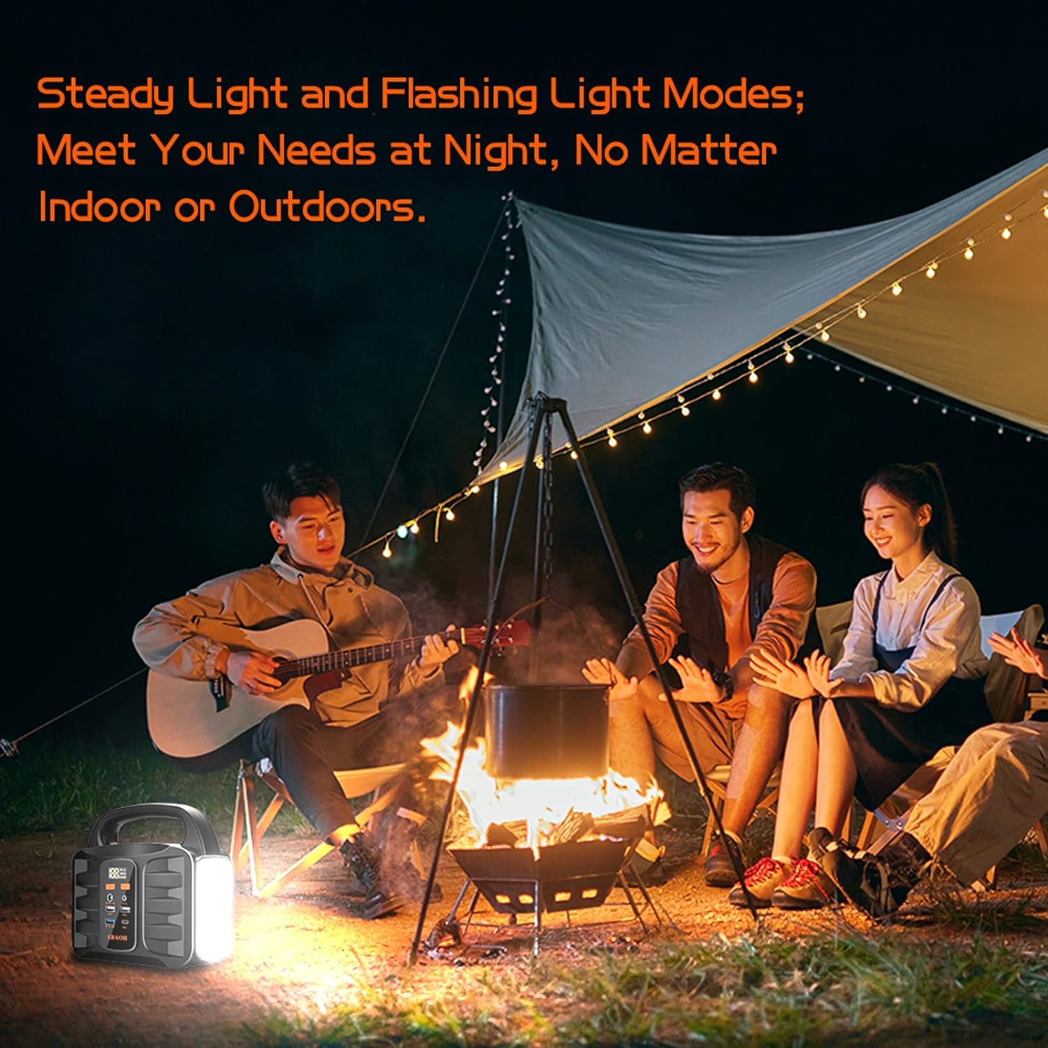 150W Portable Power Station – 155Wh, 42000mAh, AC/DC ports for home backup, camping, RV, and emergencies (black, no solar panel included).