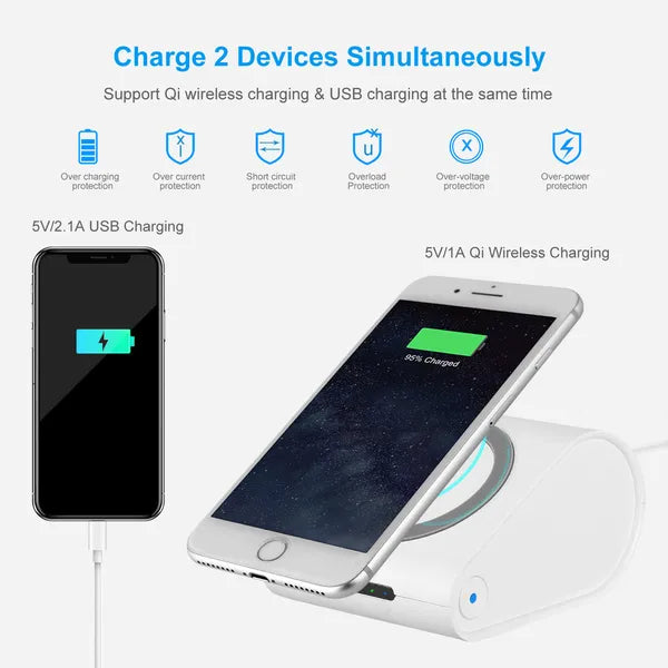 ChargeDock™ 3-in-1 Wireless Power Bank Stand