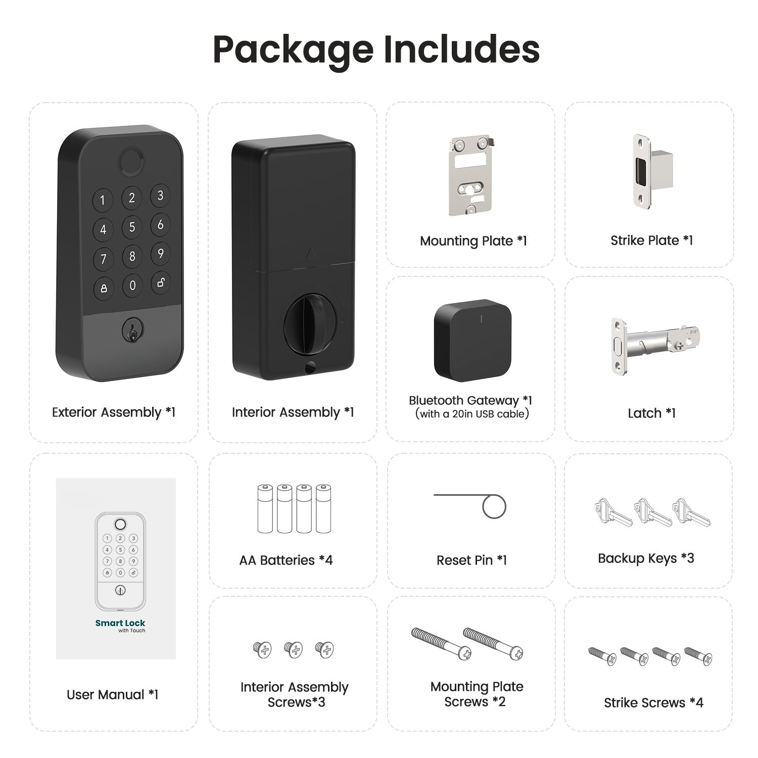 Smart Door Lock W/ Fingerprint, Keypad & Code Entry