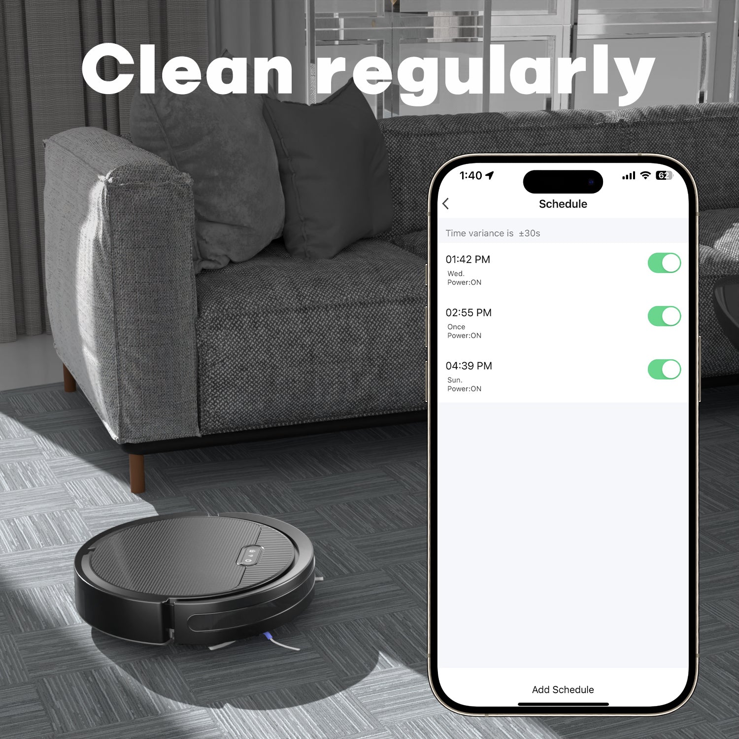 Smart Robot Vacuum w/ Mop ( Self Charging )