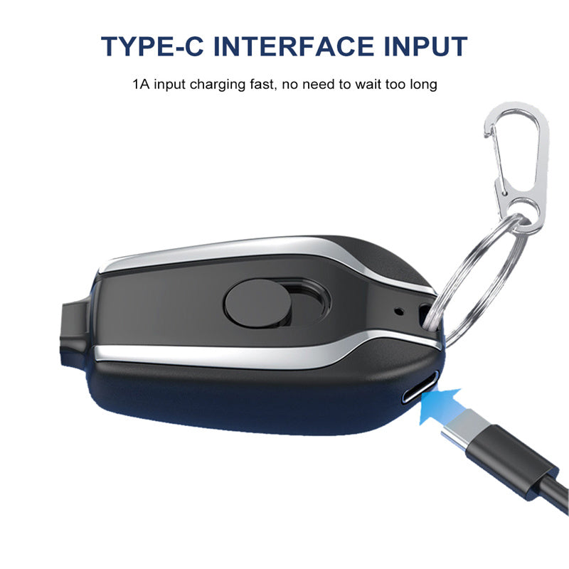 Emergency Key-chain Power bank 1500mAH ( Type C Or Iphone )