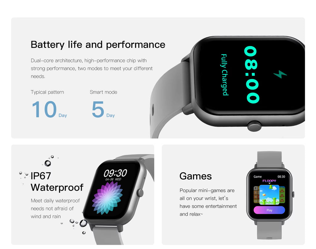 MediaMax Pro – 1.95" AMOLED IP67 Gaming Smartwatch